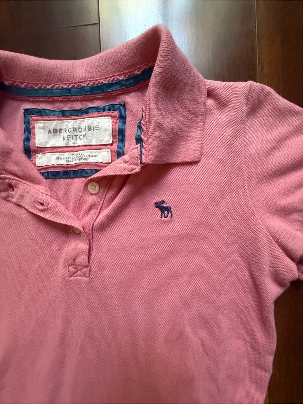 Abercrombie & Fitch Vintage Y2K Pink Short Sleeve Pique Polo Shirt / XS - Picture 5 of 7